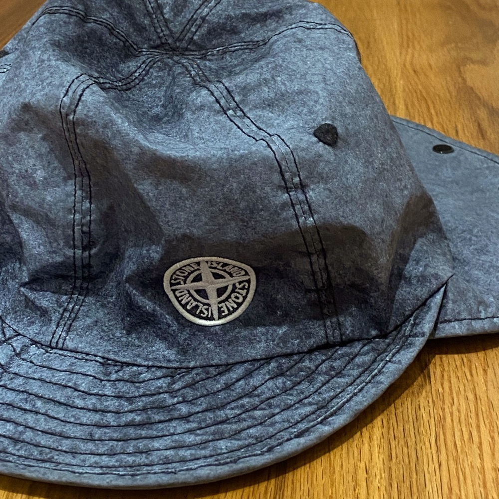 Stone Island SS20 Black Dust Effect Rain Bucket Hat